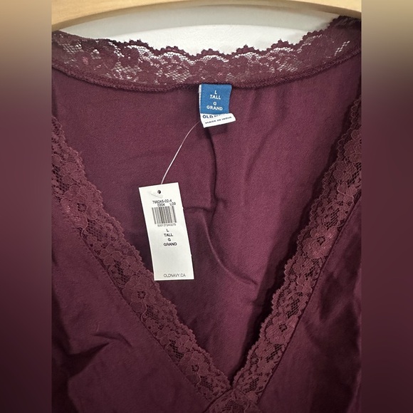 ✨NWT✨Old Navy Women’s Fit & Flare Crepe Lace-Trim Mini Dress - Size Large Tall - Picture 4 of 7